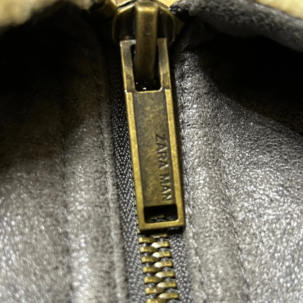 Zara gray with Cream Shearling Jacket - Picture 3 of 12